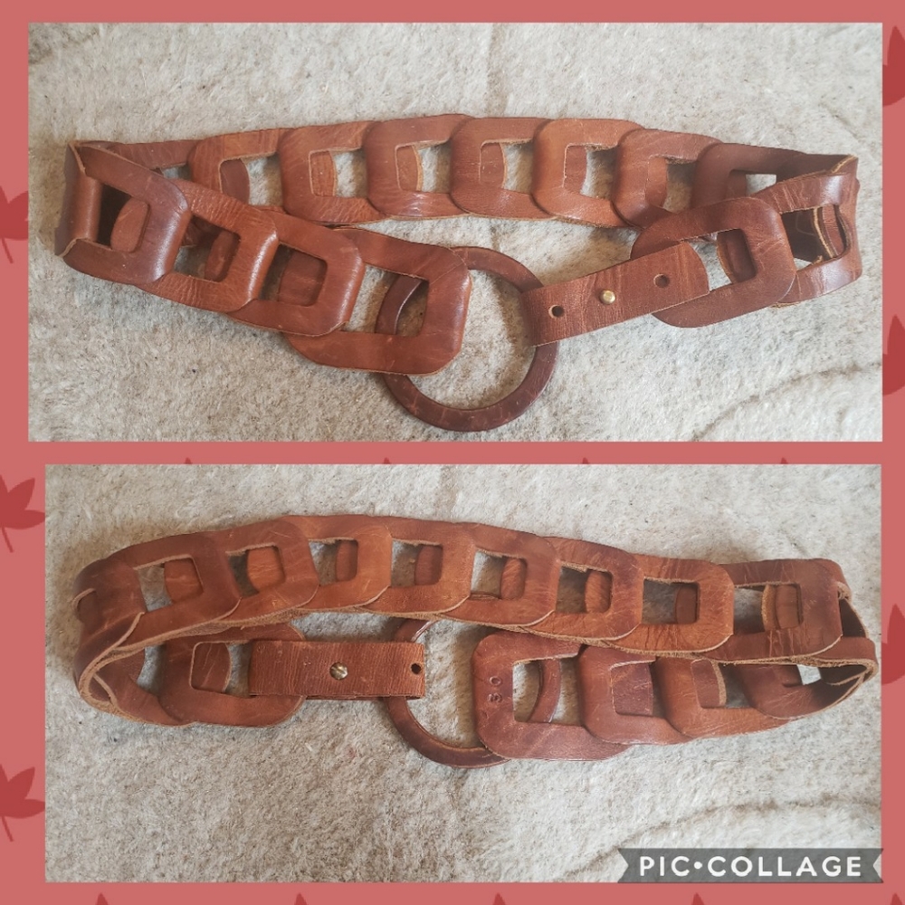 Vintage Linked Square Loop Latch Belt - image 2